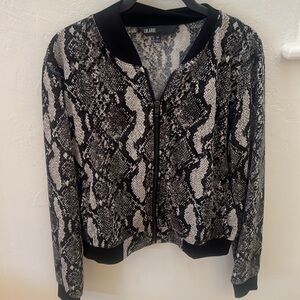 LulaRoe Lightweight Snake Print Bomber Zip Jacket Size XS